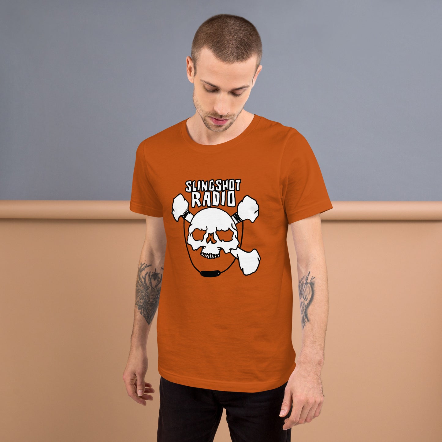 DisBanded Slingshot Radio Skull t-shirt