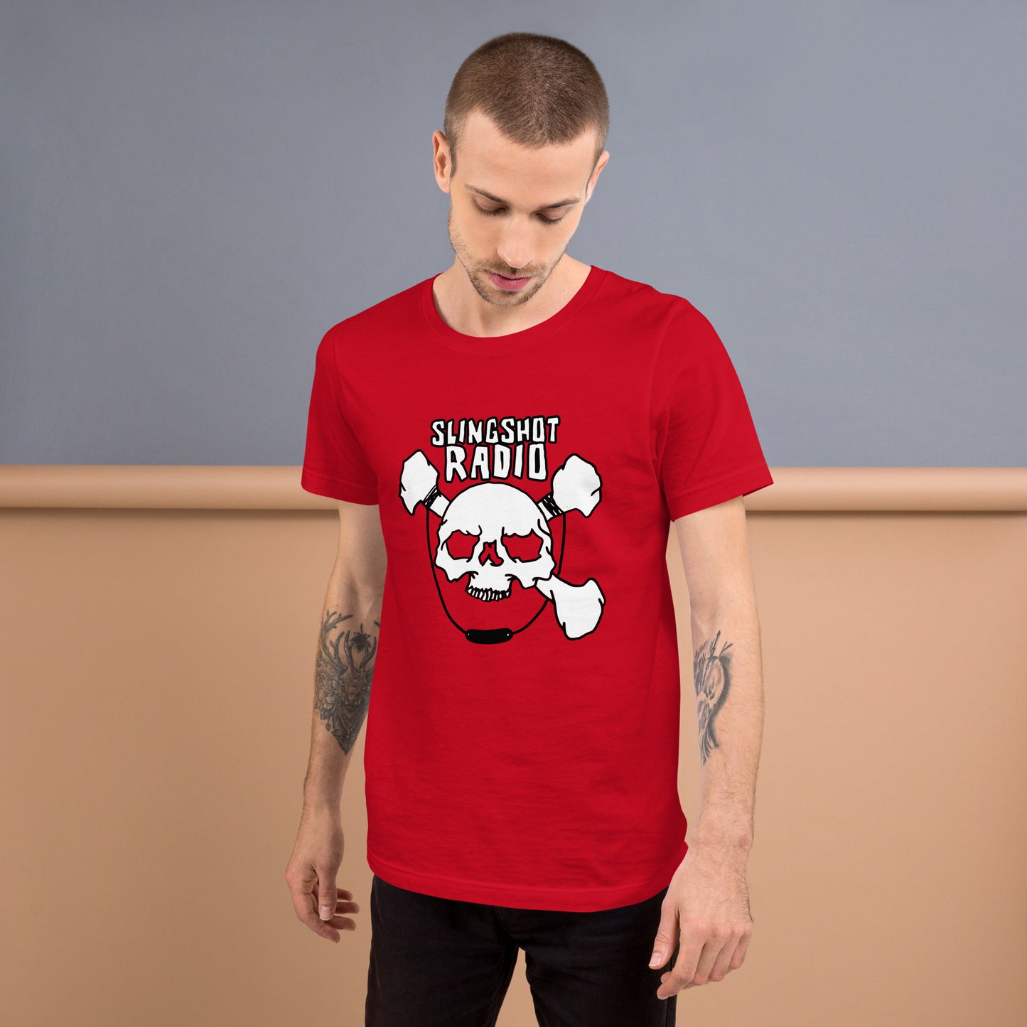 DisBanded Slingshot Radio Skull t-shirt